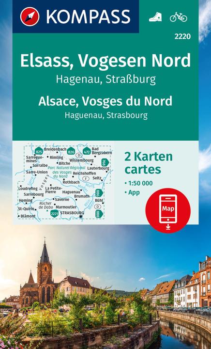 Produktbild Wanderkarten-Set 2220 Elsass, Vogesen Nord, Hagenau, Strassburg / Alsace, Vosges du Nord