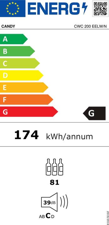 Energie-Label Candy DiVino CWC 200 EELW/N Freestanding