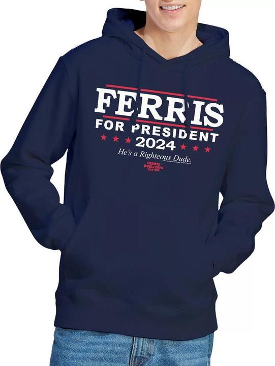 Immagine prodotto Ferris Bueller´s Day Off Ferris Bueller's Day Off Ferris For President Felpa con Cappuccio Uomo (L)
