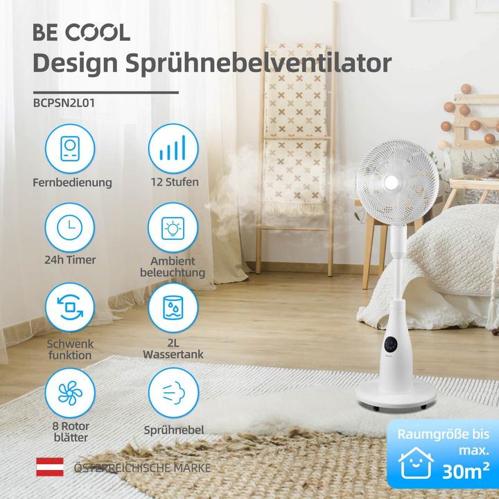 Produktbild Be Cool BE COOL Premium Standventilator mit Wasserzerstäubung (55 dB)