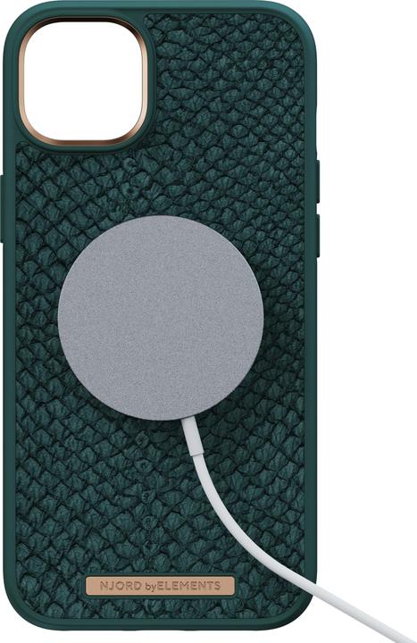Actual product image Njord Hard Cover Salm.Leather Magsafe Case green (Apple iPhone 14 Plus)