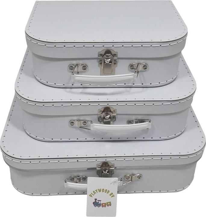 Produktbild Playwood Kartonkoffer-Set Weiss, 3tlg.