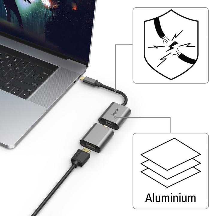 Produktbild Hama USB Video-Adapter (VGA, Mini DP, HDMI, 15 cm)