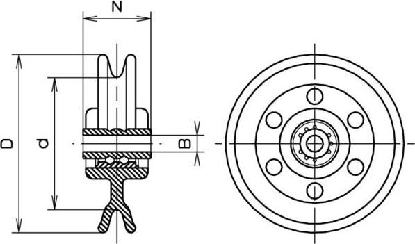 Produktbild Etter Drahtseilrollen 74/100 mit