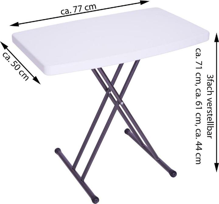 Produktbild VCM Partytisch 50x70 cm klappbar Klapptisch Balkontisch Campingtisch (50 cm)