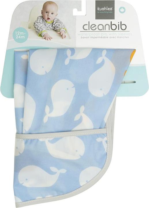 Actual product image Kushies CleanBib with sleeves (12 months)