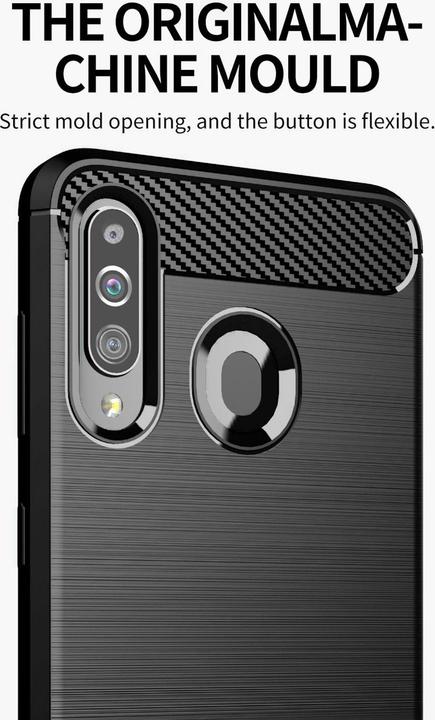 Immagine prodotto Cadorabo TPU Ultra sottile in acciaio inossidabile al carbonio Combi Cover (Samsung Galaxy A20s)