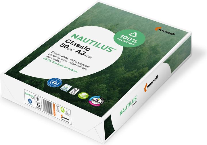 Actual product image Nautilus Universal paper Classic Recycling, white (80 g/m², 500 x, A3)