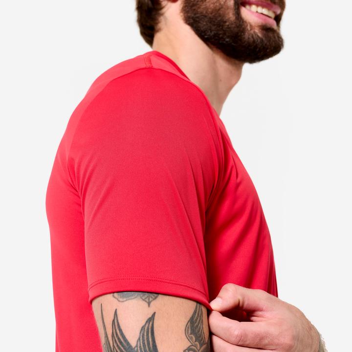 Actual product image Domyos T-Shirt Herren atmungsaktiv Rundhalsausschnitt - rot (3XL)
