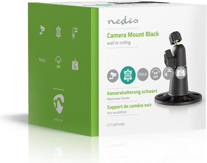 Produktbild Nedis Kamerahalterung | Neigungswinkel: 90 ° | max. Gewicht: 3 kg | Stahl | Schwarz (Montage-Kit)