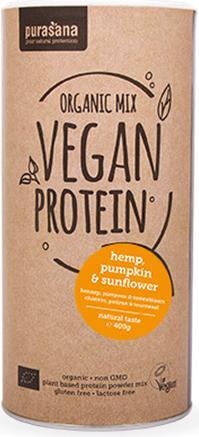 Actual product image Purasana Vegan Protein Mix - Hemp / Pumpkin & Sunflower (400g tin) (Cocoa, 1 pcs., 400 g)
