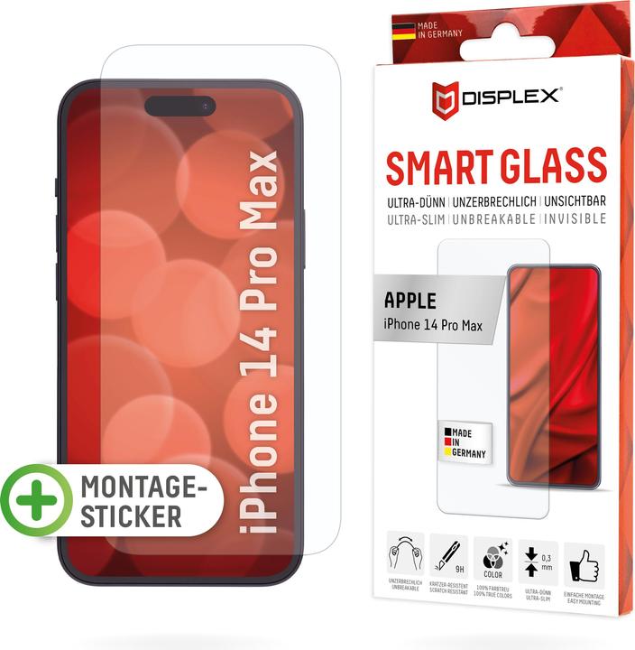 Immagine prodotto Displex Smart Glass, Displayschutzfolie (1 Pezzo/i, Apple iPhone 14 Pro Max)