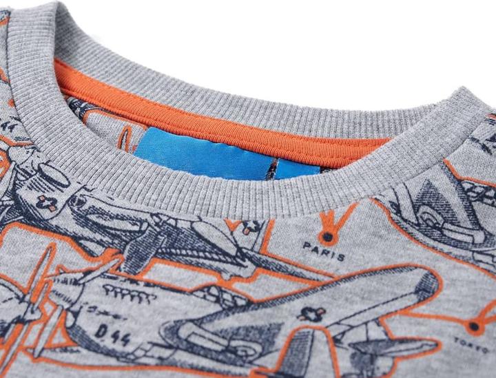 Immagine prodotto VidaXL Felpa da bambino grigio melange 116,Materiale: 85 % cotone (116)