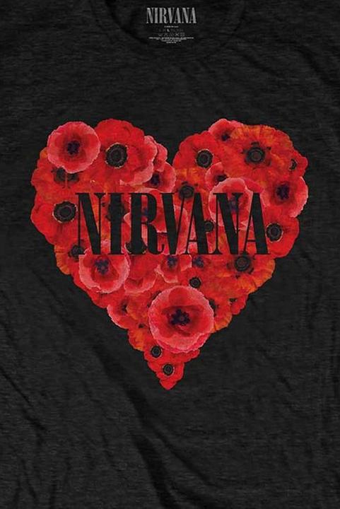 Immagine prodotto Nirvana Maglietta unisex adulto in cotone Poppy Heart (XL)