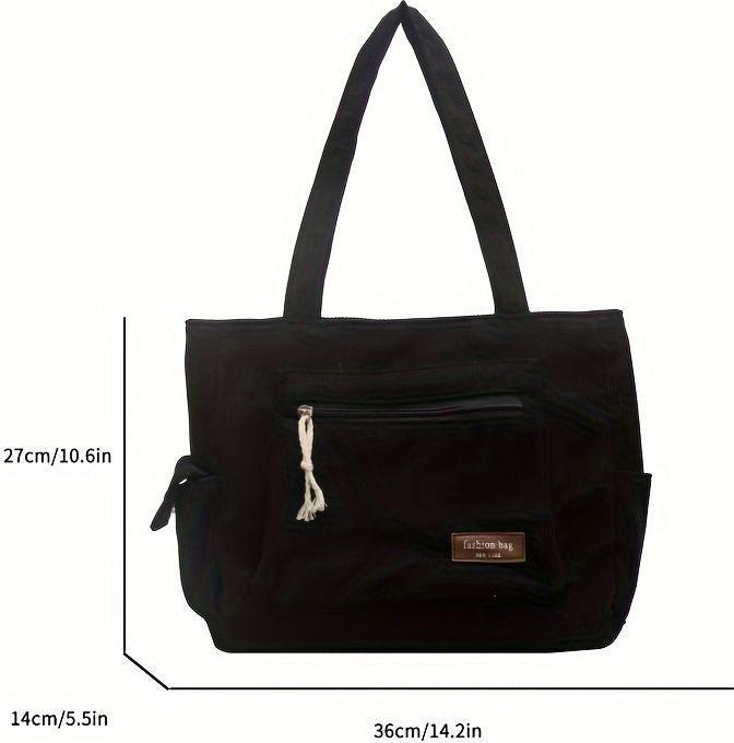 Produktbild Only-Bags.Store Einfache Cord Umhängetasche, Multi Taschen Tote Bag, Mode Handtasche für Schule Arbeit Einkaufen