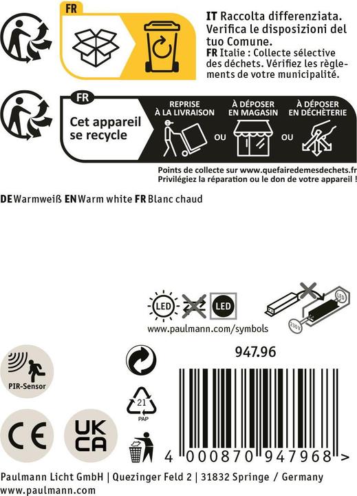 Image du produit Paulmann Borne d'éclairage Alara (600 lm, IP44)