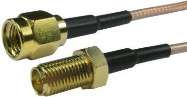 Rs Pro Reverse SMA coaxial cable assembly, 50 Ω, 5m, RP-SMA / RP-SMA B alignment, straight, black (Antenna cable)