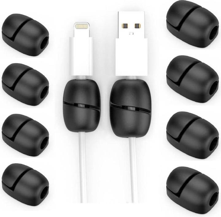 Actual product image NoName DESIRE2 Cable Clip Nuggets Tidy x10 - Black