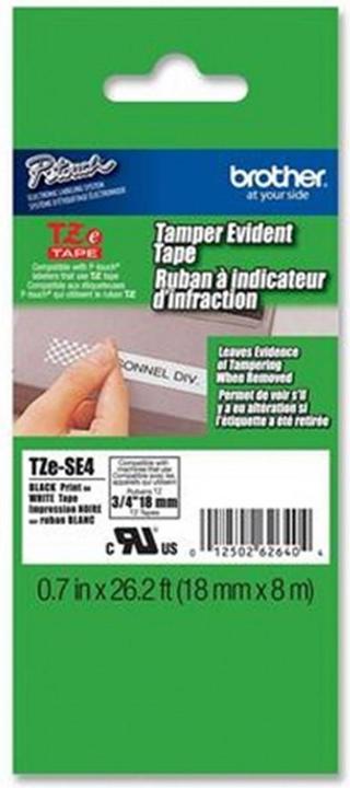Actual product image Brother TZe-SE4 (1.80 cm, Black, White)