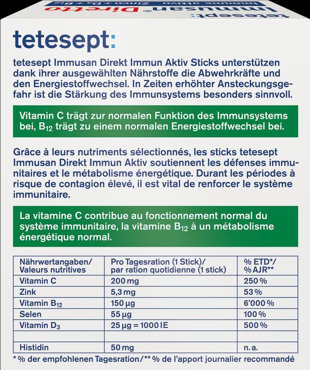 Immagine prodotto Tetesept Immusan Direct Immune Active Zinc+D3+B12 (20 Pezzo/i, Raccoglitrice)