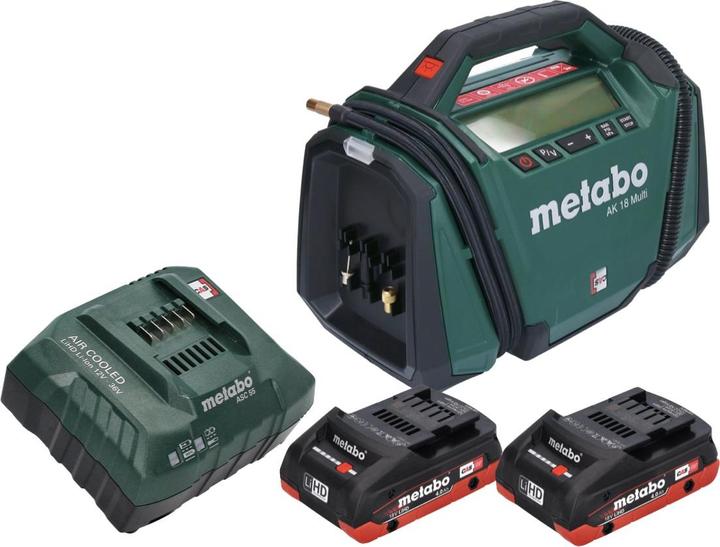 Produktbild Metabo AK 18 Multi Akku Kompressor 18 V 11 bar + 2x Akku 4,0 Ah + Ladegerät