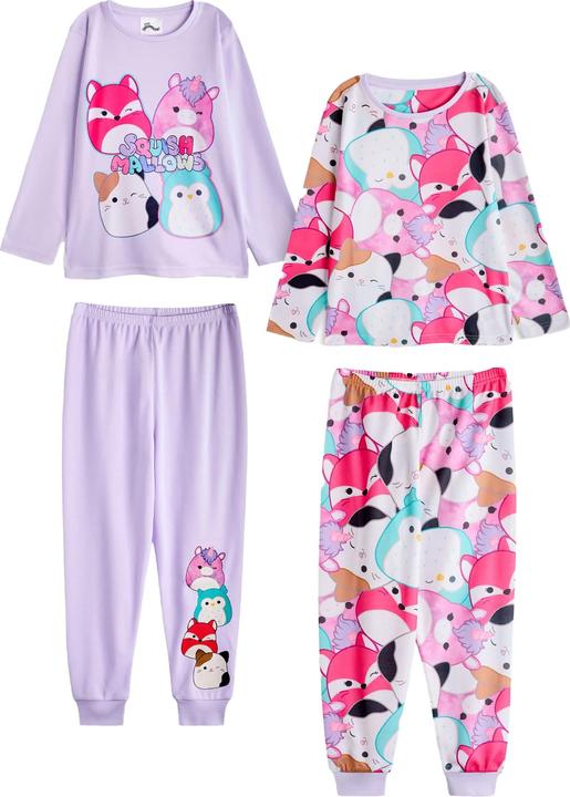 Actual product image Squishmallows Girls Characters Long-Sleeved Long Pyjama Set (Pack of 2) (128)