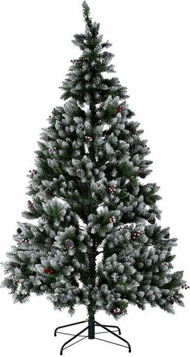 DKD Home Decor Weihnachtsbaum Weiss Rot grün PVC Ananas Verschneit 125 x 125 x 210 cm (210 cm)