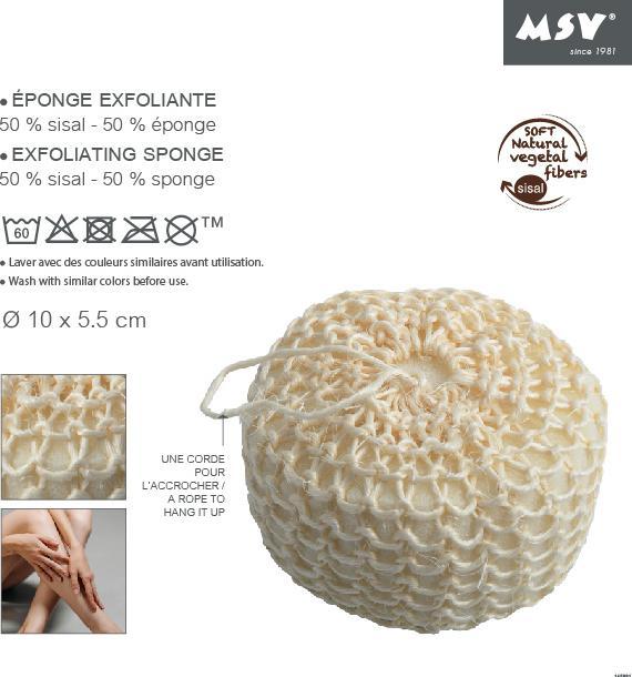Immagine prodotto MSV Spugna da bagno in sisal 5 x 10 cm, bianco