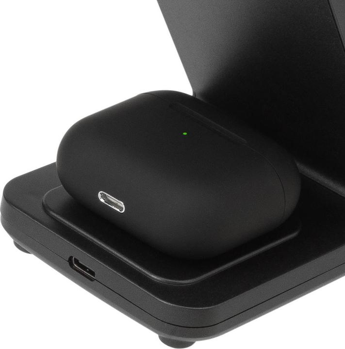 Image du produit Rivacase VA4916 WH3 Chargeur sans fil 3 en 1, charge 3 appareils simultanément, certifié Qi (15 W)