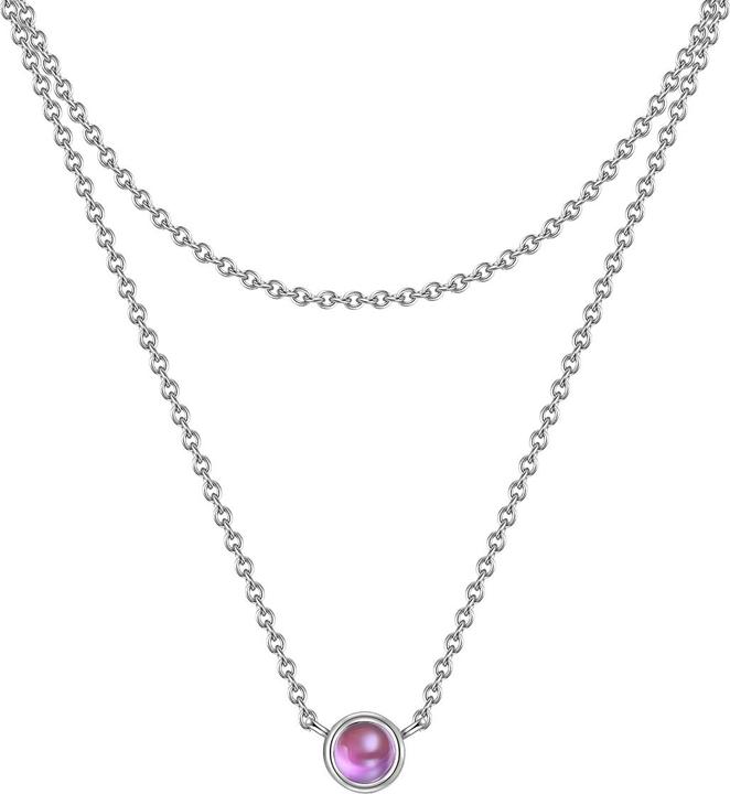 Immagine prodotto Glanzstücke München Catena da donna in argento sterling con ametista da 42,0/36,0 cm + 5,0 cm di estensione - 29946 (Argento)