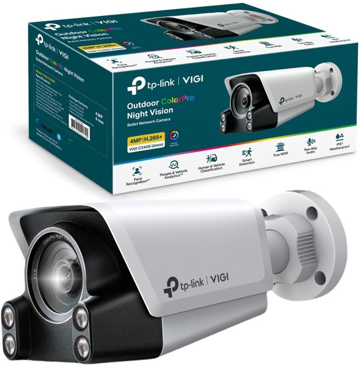 Produktbild TP-Link VIGI C340S(4mm) 4MP Outdoor ColorPro Night Vision Bullet Network Camera (2688 x 1520 Pixel)