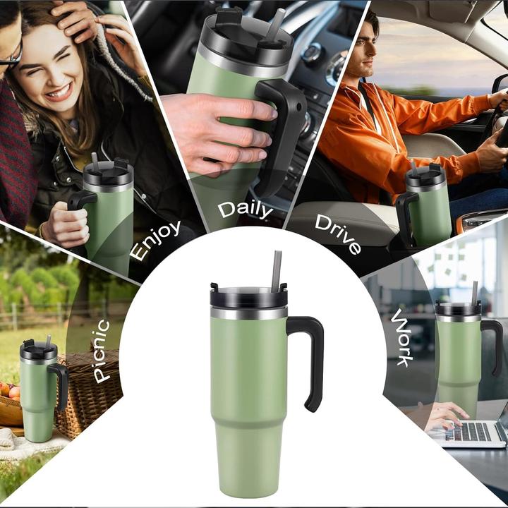 Image du produit ASMI Gobelet thermique en acier inoxydable, Gobelet à café, Gobelet Auto-Tumbler, 900ml (0.89 l)
