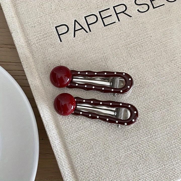 Produktbild Activity Board Rote und weisse gepunktete Haarspangen im Vintage-Stil - 2er-Set