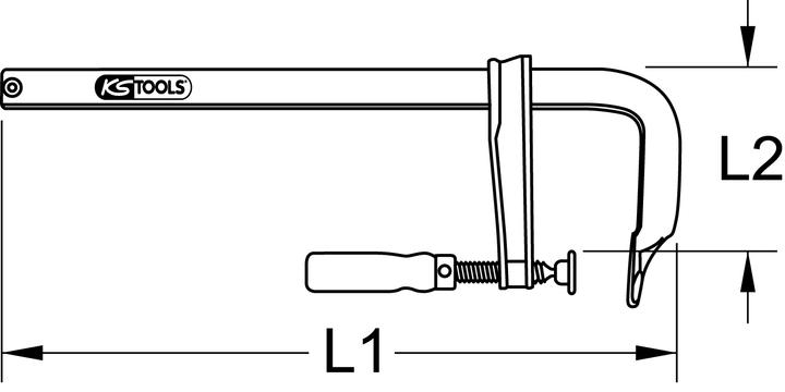 Actual product image KS Tools Malleable iron screw clamp (15000 mm)