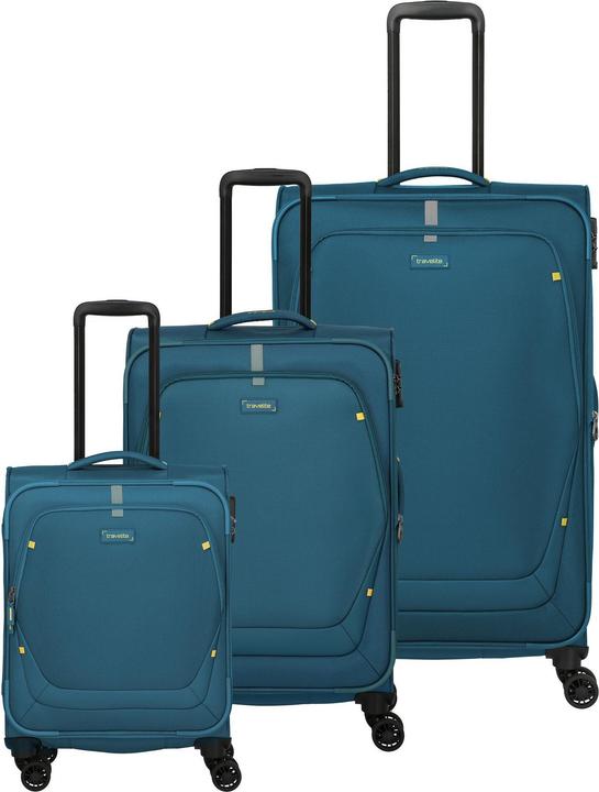 Travelite Umbria 4 Rollen Kofferset 3-teilig mit Dehnfalte (207 l)