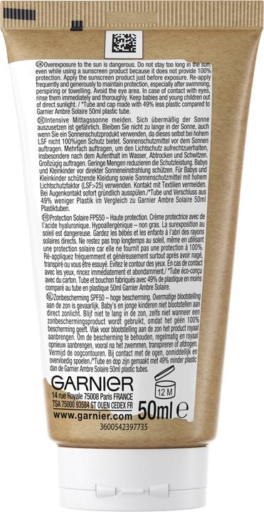 Actual product image Garnier Ambre Solaire Sensitive expert+ Anti-Age Super UV (Sun cream face, SPF 50+, 50 ml, 70 g)