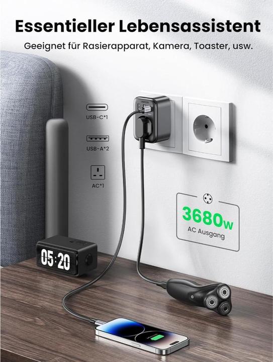 Produktbild Ugreen EU 90613 Verlängerungskabel, 30 W (30 W)