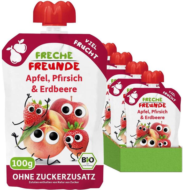 Image du produit Freche Freunde Sachets à écraser Poire, pomme, banane, orange, vanille 6x 100 g (600 g)