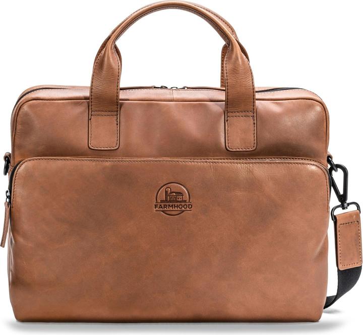 Farmhood Nashville briefcase leather 39 cm laptop compartment
