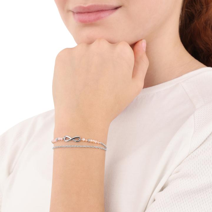 Immagine prodotto S.Oliver Armschmuck für Mädchen, Edelstahl, Glas | Infinity (16 cm, Acciaio inossidabile)