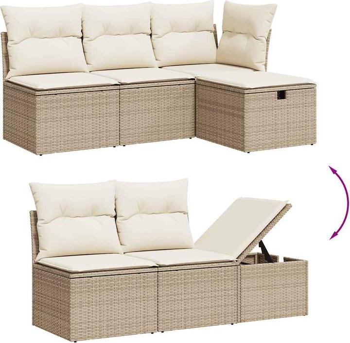 Produktbild VidaXL Gartenmöbel Sofa Garnitur Gartengarnitur Garten Sitzgruppe 6-tlg. Beige