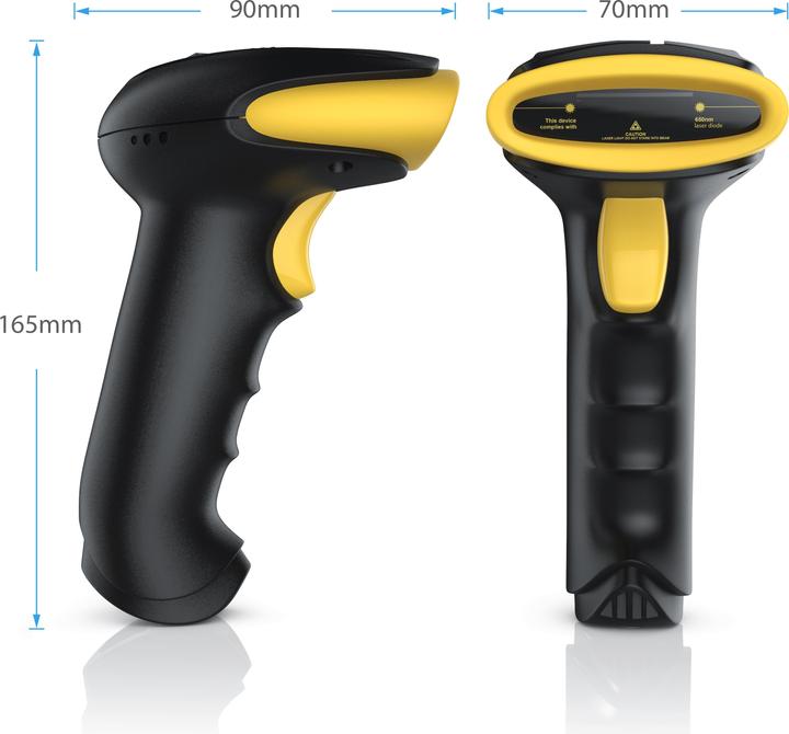 Produktbild Aplic Barcode Scanner Wireless - 2,4 Ghz kabelloser Laser Handscanner, Handheld Lesegerät USB, 6 Scan-Modi