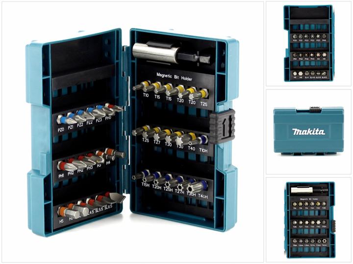Actual product image Makita BitSet D37194 (4, 4.5, 5.5, 6.5, 27, 40, PH0, PH1, PH3, PZ0, PZ1, PZ3, TX10, 15h, 20H, 25H, 27H, 30H, 40H, H3, H4, H5, H6, PH2, PZ2, TX15, TX20, TX25, TX30)