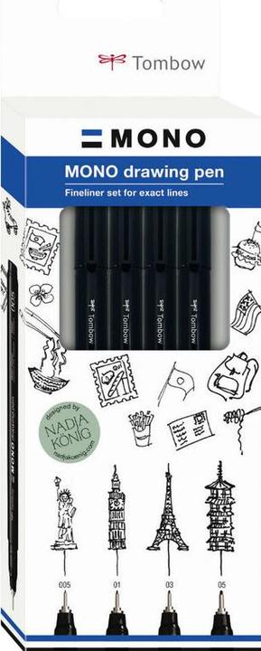 Produktbild Tombow Mono Drawing Pen (Schwarz, 4 x)