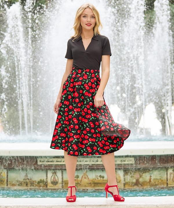 Actual product image Joe Browns Cherry Print Vintage Midi Skirt (46)