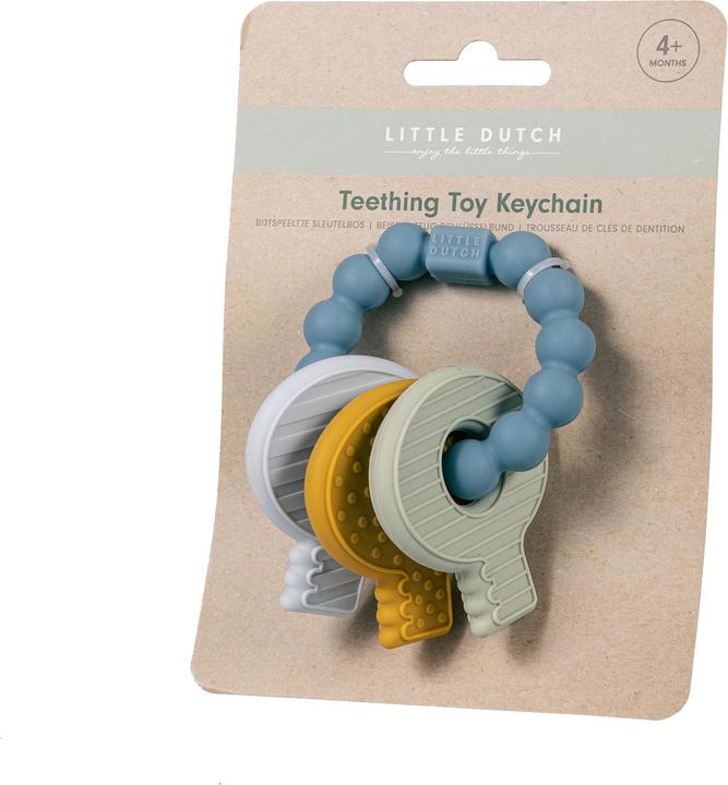 Actual product image Rubo Toys Little Dutch Silicone Teething toy keychain blue