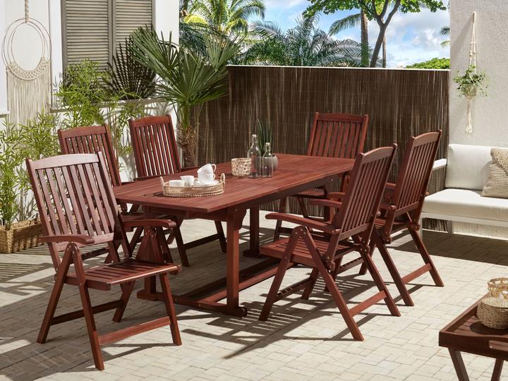 Immagine prodotto Beliani Tavolo da giardino in legno di acacia 160 / 220 x 90 cm rettangolare allungabile TOSCANA (90 cm)
