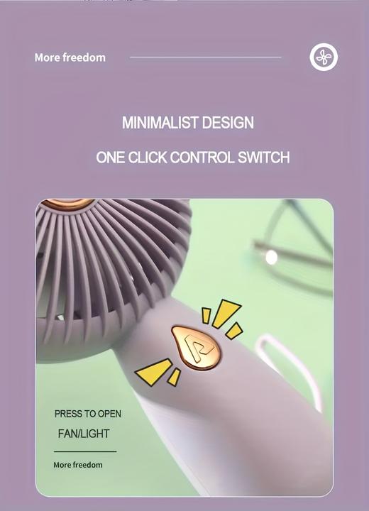 Immagine prodotto PhoneLook Kompakter tragbarer Mini USB Ventilator wiederaufladbar für Innen- und Aussenreisen