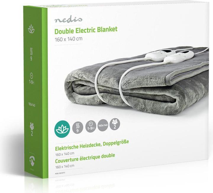 Actual product image Nedis Electric duvet | Underblanket | 2 persons | 160 x 140 cm | 9 heat settings | washable (160 x 140 cm)