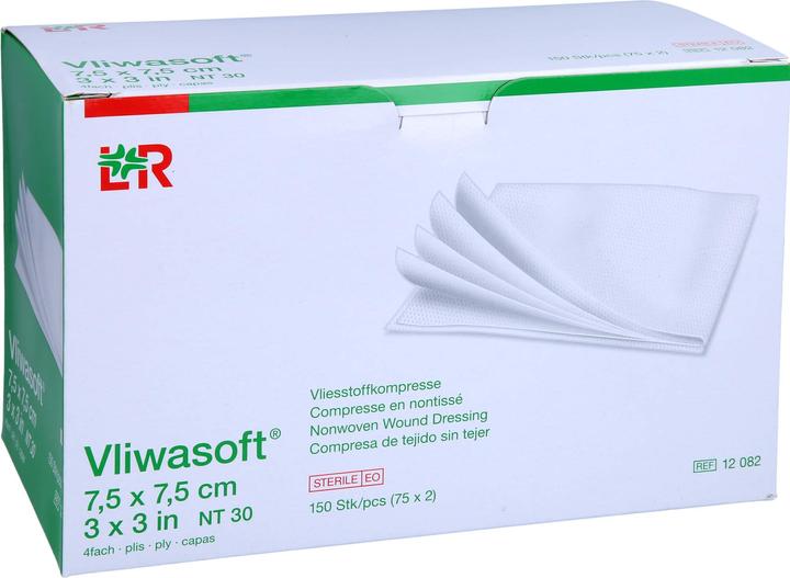 Actual product image Lohmann & Rauscher Vliesstoffkompressen 7.5x7.5cm 4-lagig steril